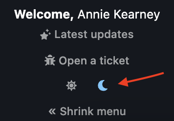 Screenshot of QReserve page with the option to toggle between light and dark mode.